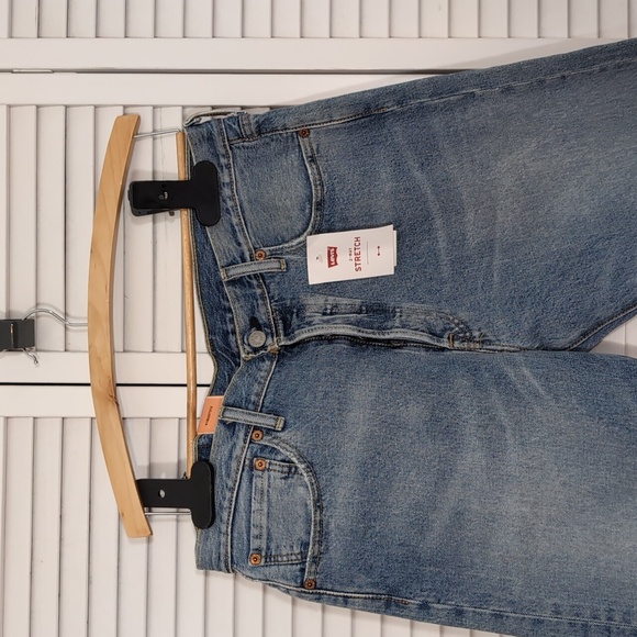 Levi 501Original Fit Straight Leg Stretch Blue Jeans Size W34 L30 Button Up Fly - Picture 2 of 7
